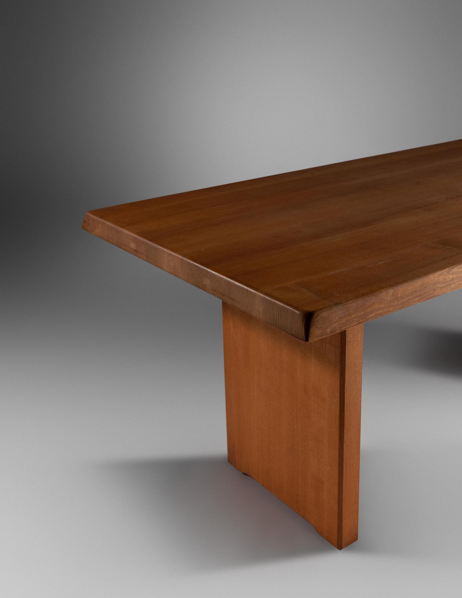 Special-Order Dining Table, model T14C c. 1980, Meubles Chapo, France