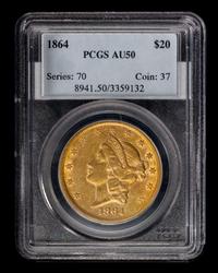 A United States 1864 Liberty Head $20 Gold Coin