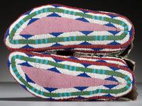 Sioux Fully Beaded Hide Moccasins