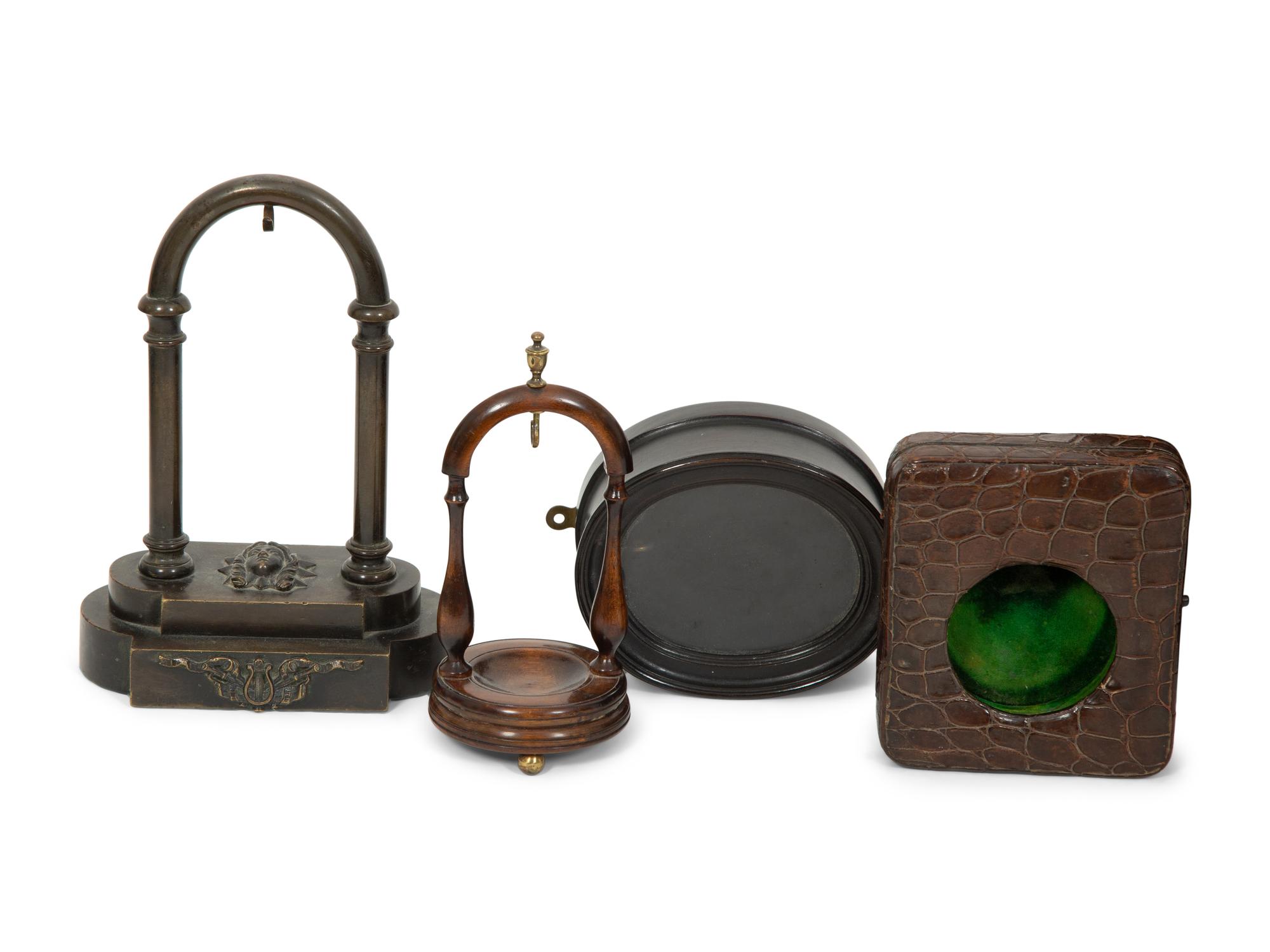 A Group of English and French Pocket Watch Boxes and Stands