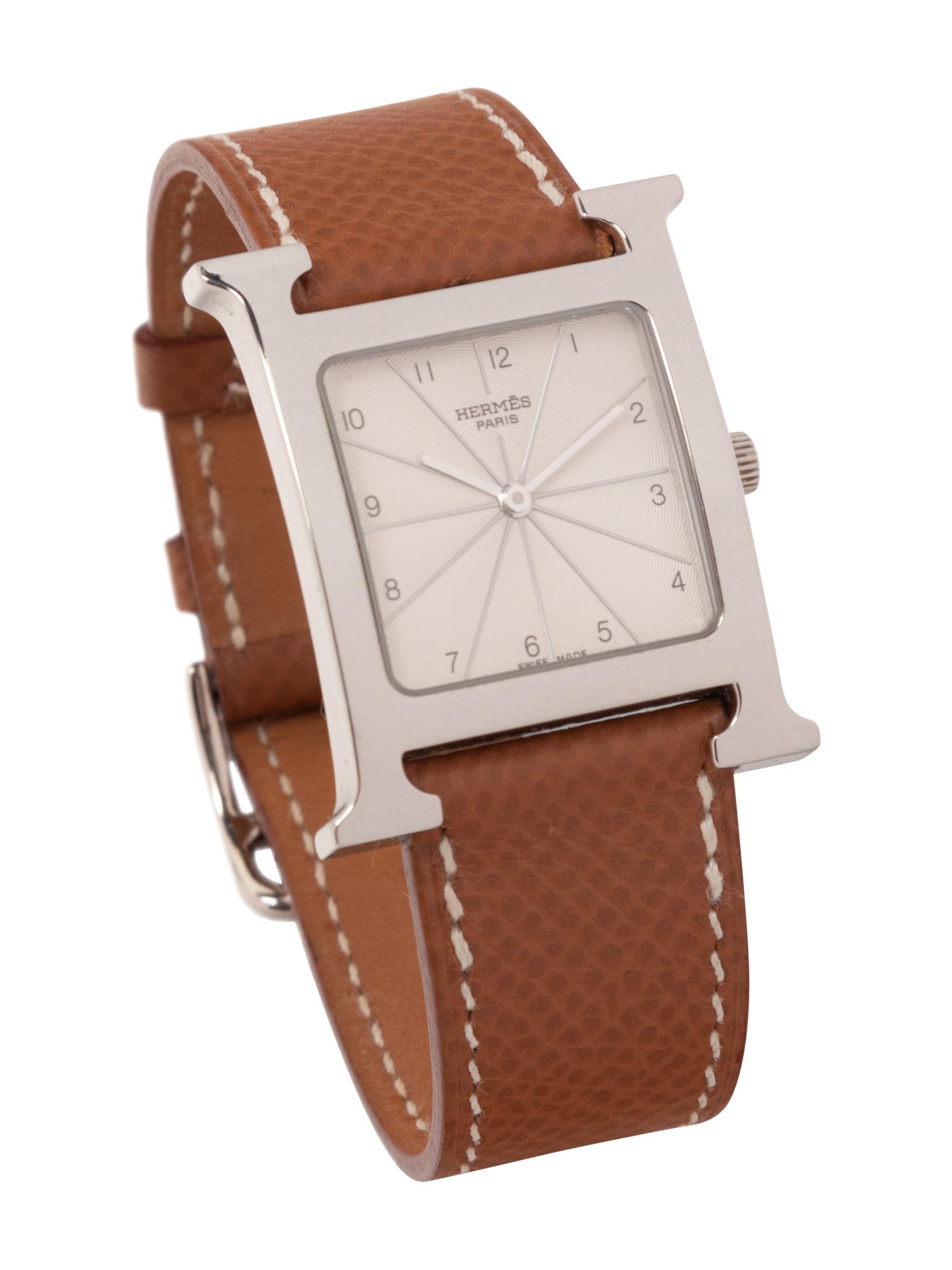 Hermès Stainless Steel Heure H Wristwatch, 1997