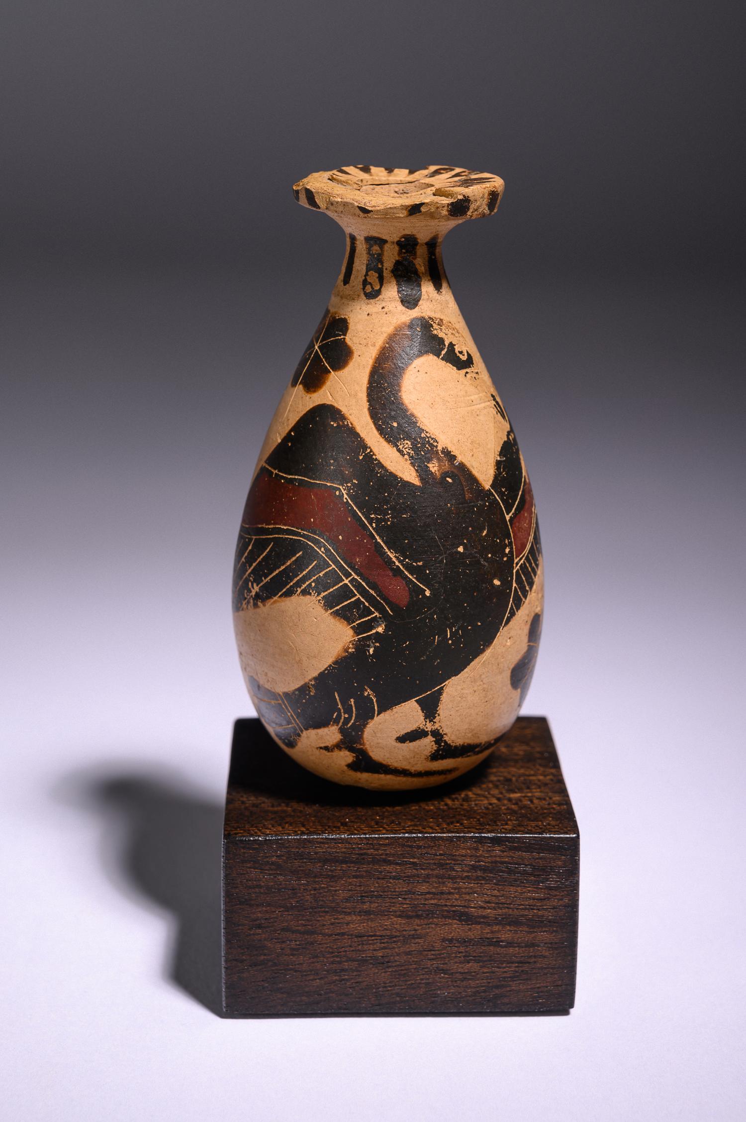 Two Corinthian Black-Figured Vessels: An Aryballos and An Alabastron