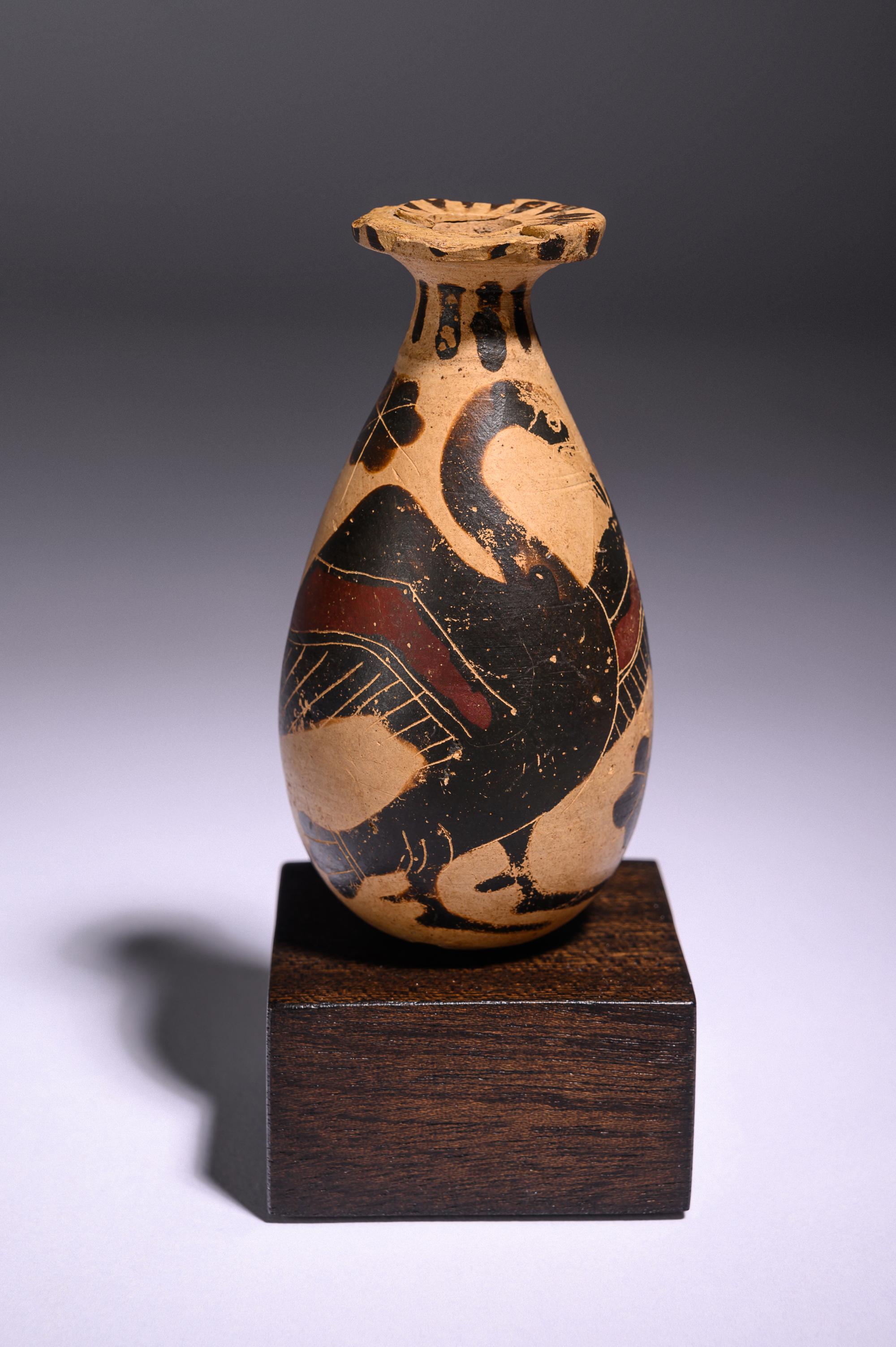 Two Corinthian Black-Figured Vessels: An Aryballos and An Alabastron