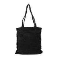 CHANEL, BLACK EYELASH TWEED TOTE BAG