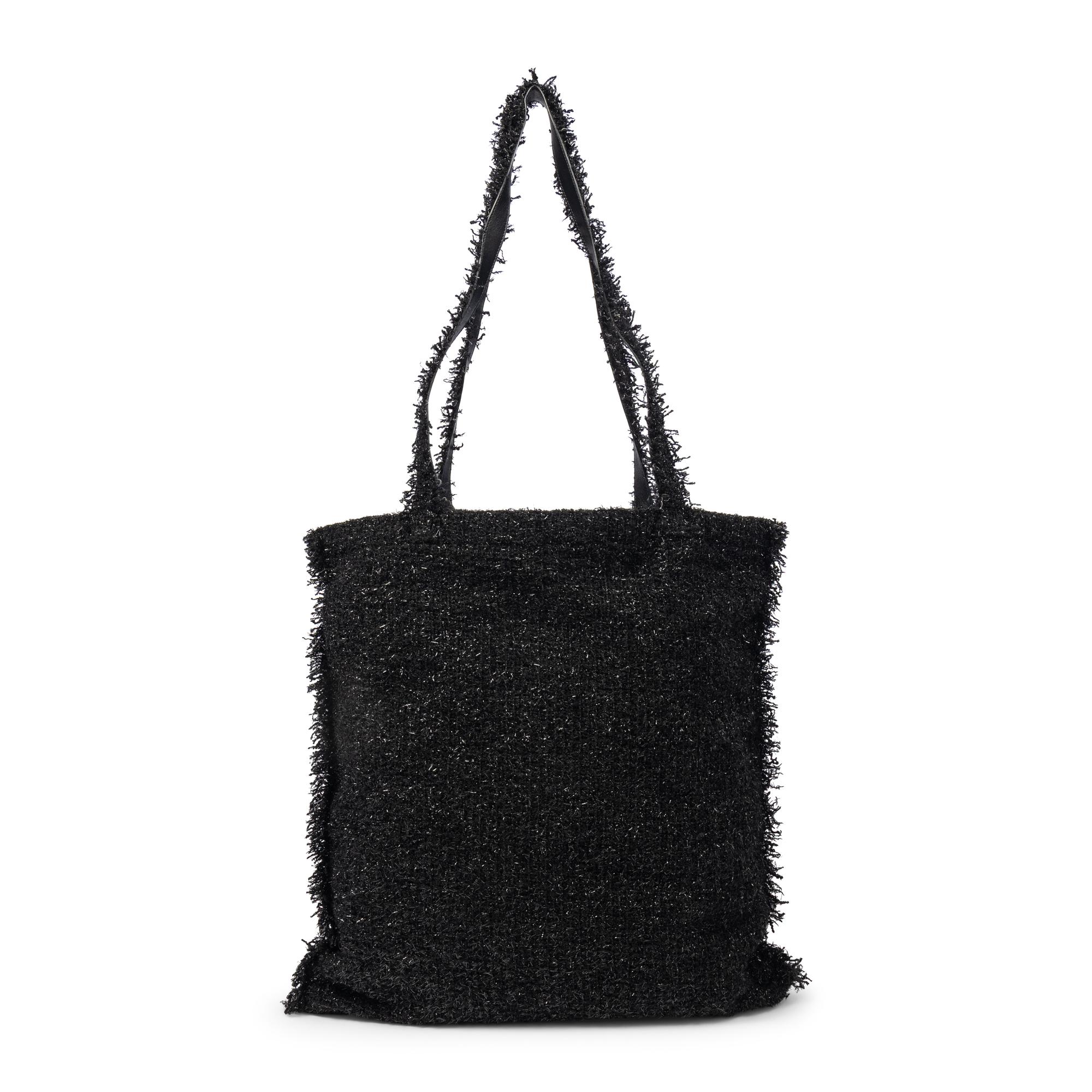 CHANEL, BLACK EYELASH TWEED TOTE BAG