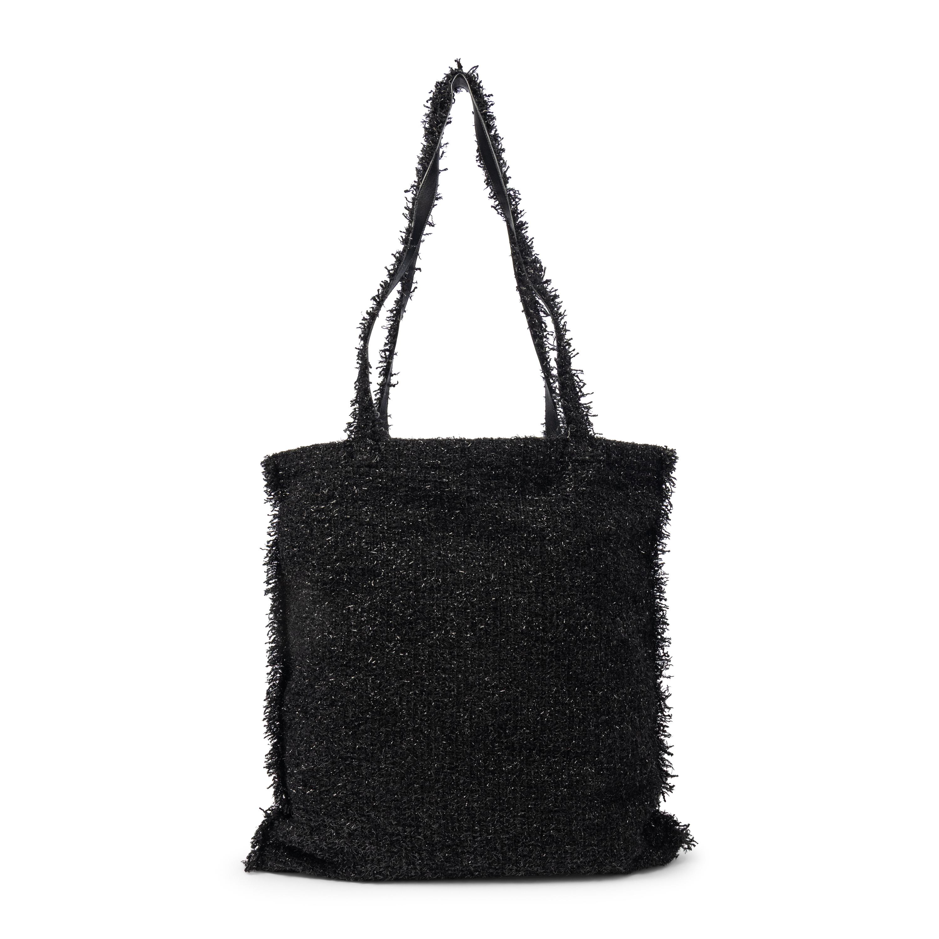 CHANEL, BLACK EYELASH TWEED TOTE BAG