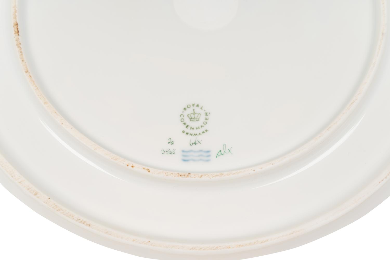 A Royal Copenhagen Flora Danica Porcelain Ice Dome and Stand