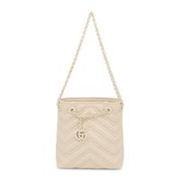Gucci, Mini Marmont Bucket Bag in Alabaster Leather
