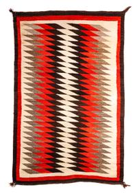 Group of Two Navajo Weavings Serrate Diamonds