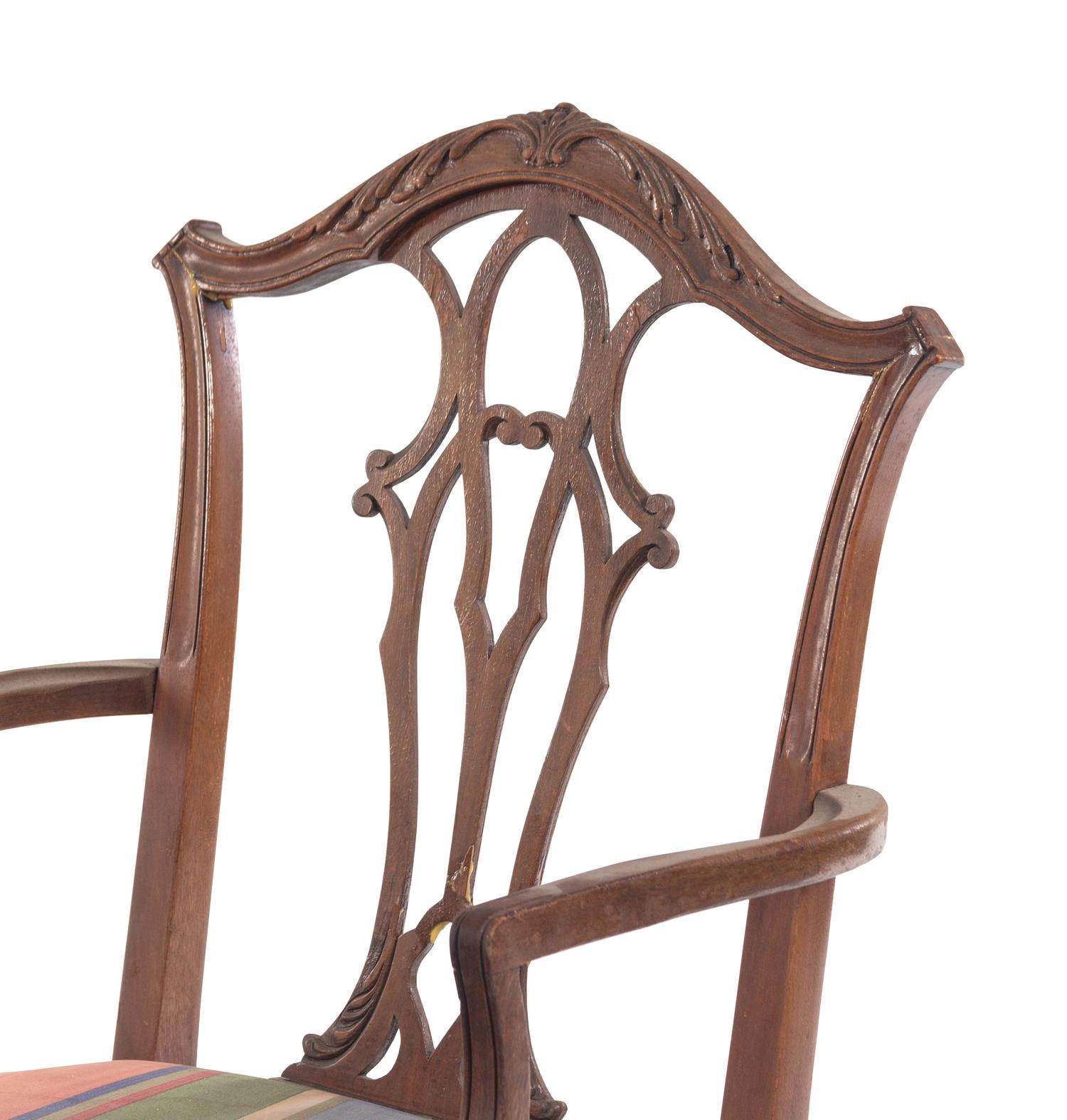 A Set of Five George III Style Mahogany Dining Chairs
