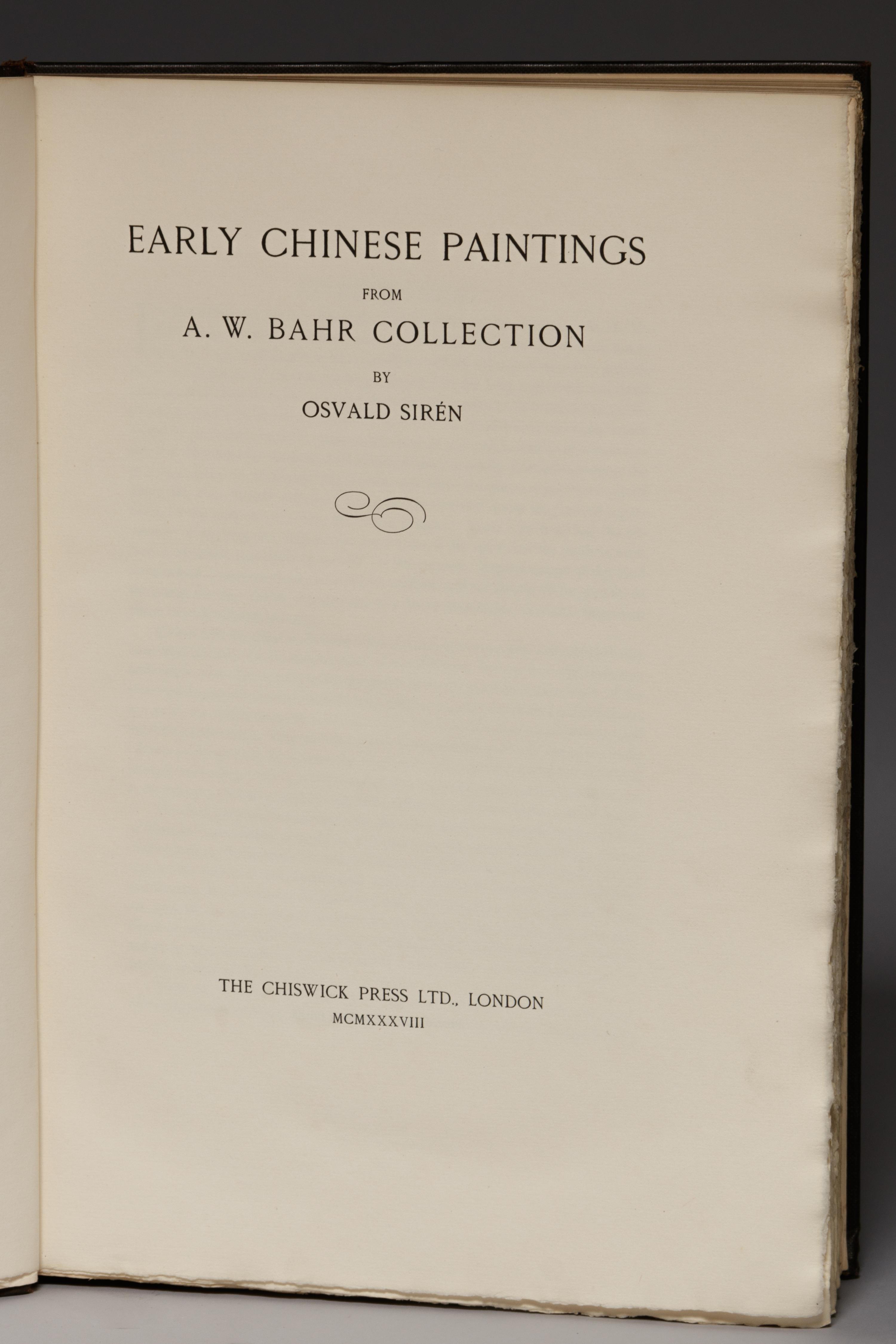[PAINTING & CALLIGRAPHY] SIRÉN, Osvald (1887-1966). Chinese Painting: Leading Masters and Principles. London: Lund & Humphries, 1956.