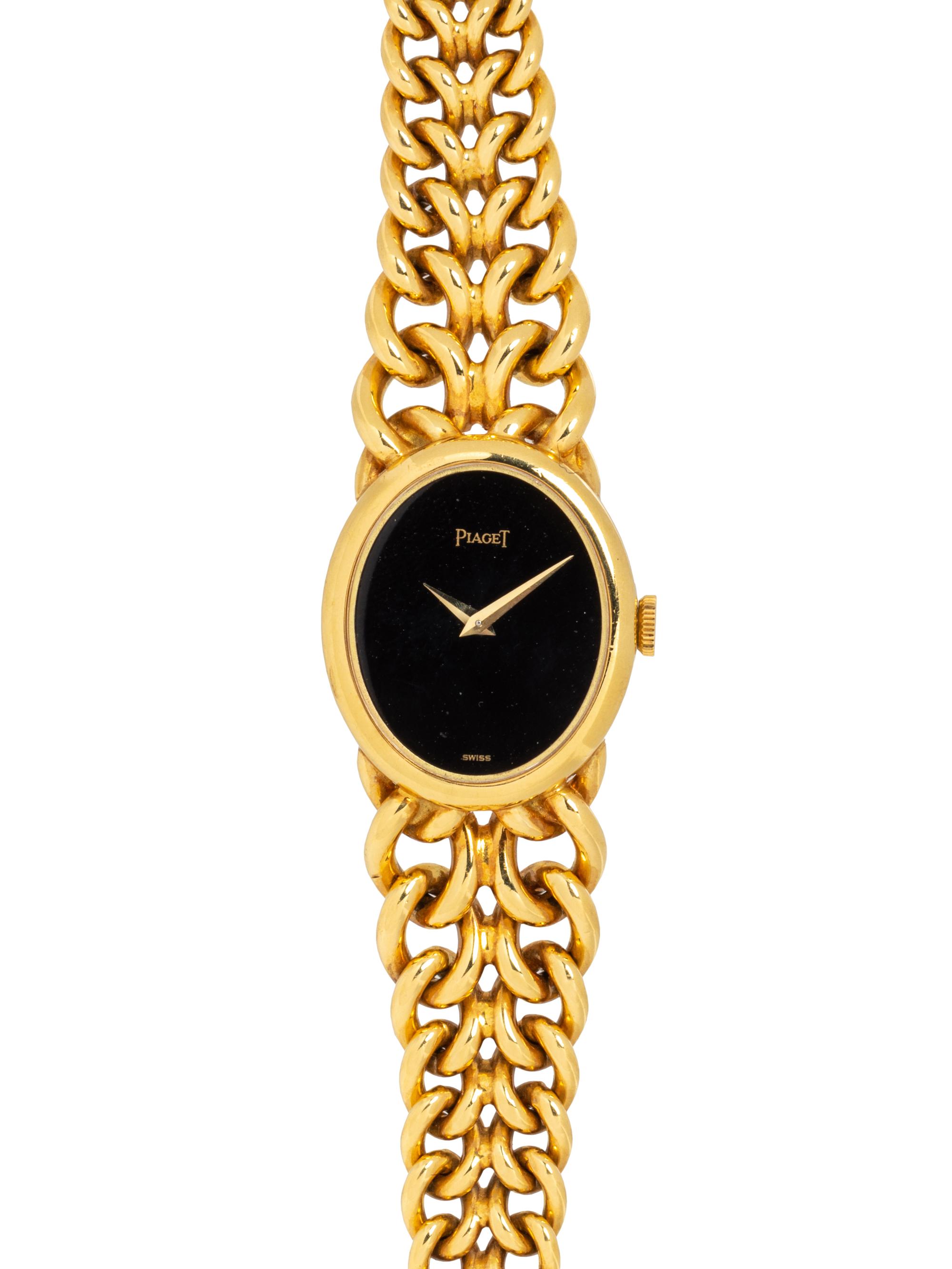 PIAGET, 18K YELLOW GOLD AND ONYX REF. 6822 K 10 WRISTWATCH