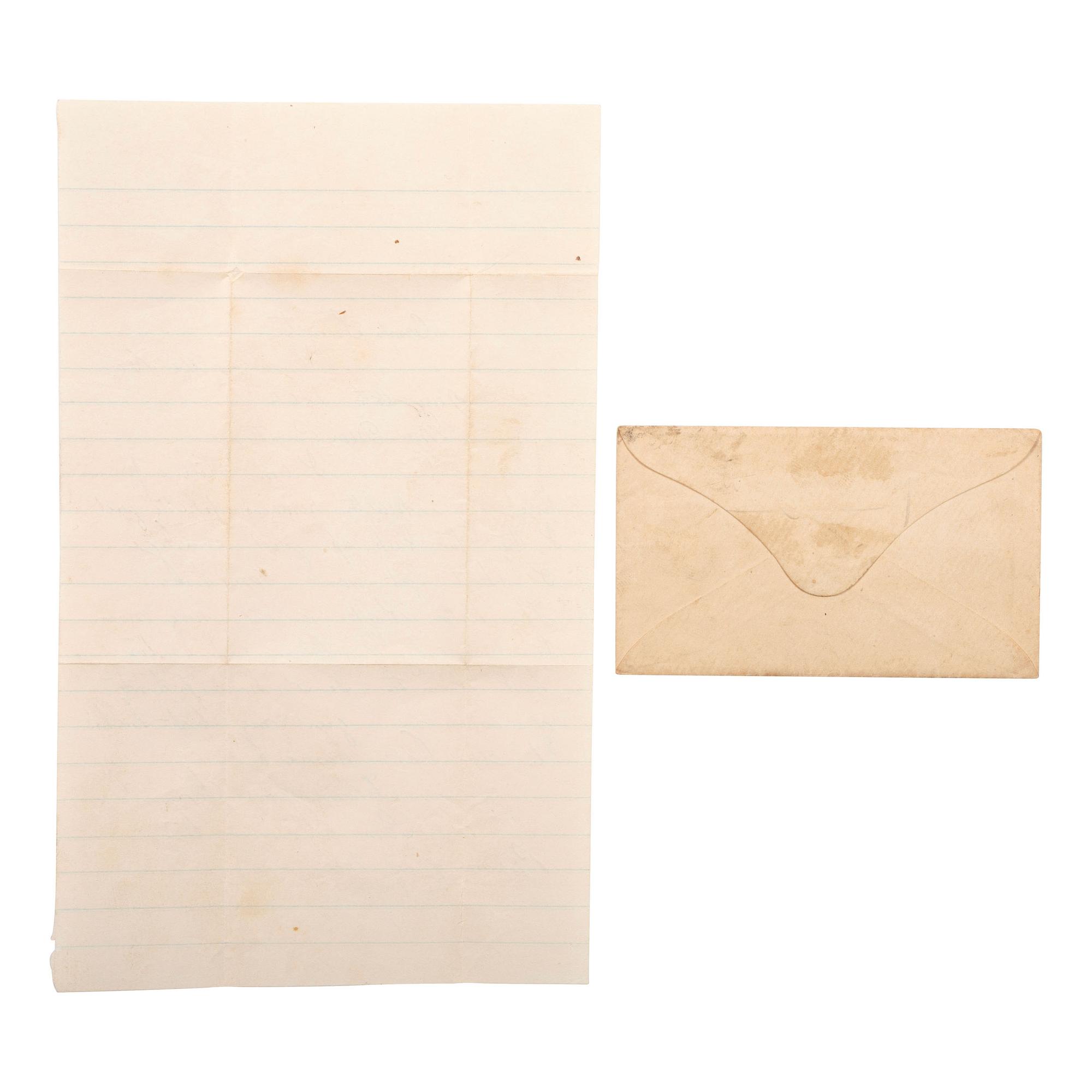 [CIVIL WAR]. A group of Civil War letters and ephemera representing multiple soldiers, a war-date governor, and including Andersonville POW letter from Private Samuel W. Armington (1837-1913), Co. D, Massachusetts 15th Infantry.