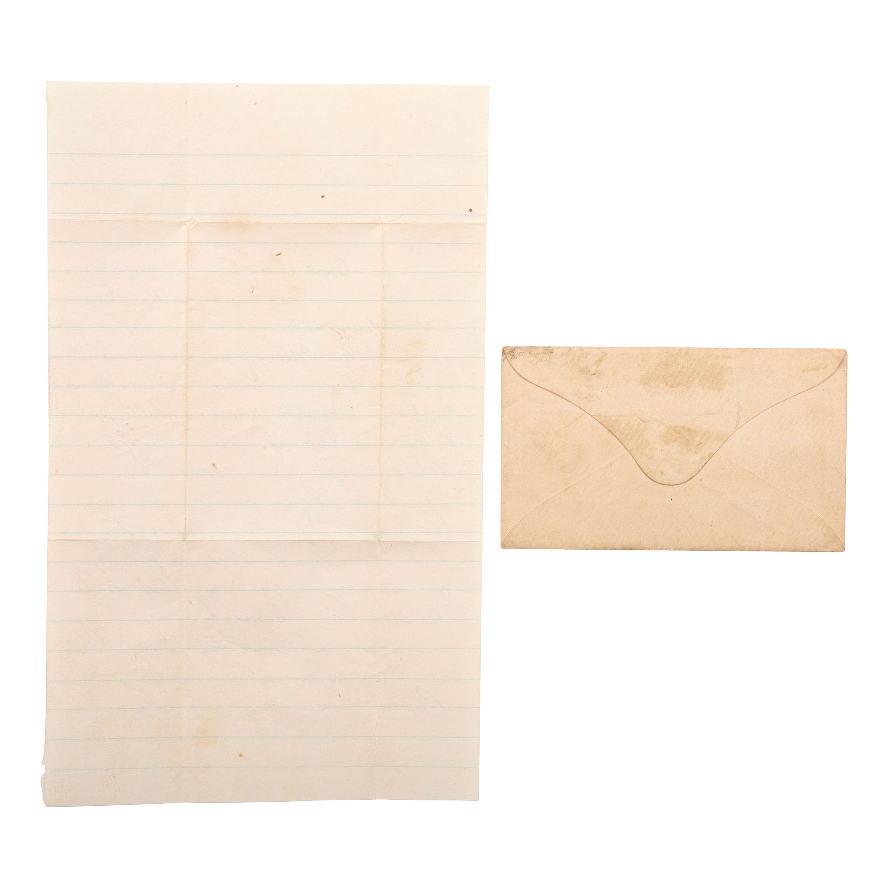 [CIVIL WAR]. A group of Civil War letters and ephemera representing multiple soldiers, a war-date governor, and including Andersonville POW letter from Private Samuel W. Armington (1837-1913), Co. D, Massachusetts 15th Infantry.