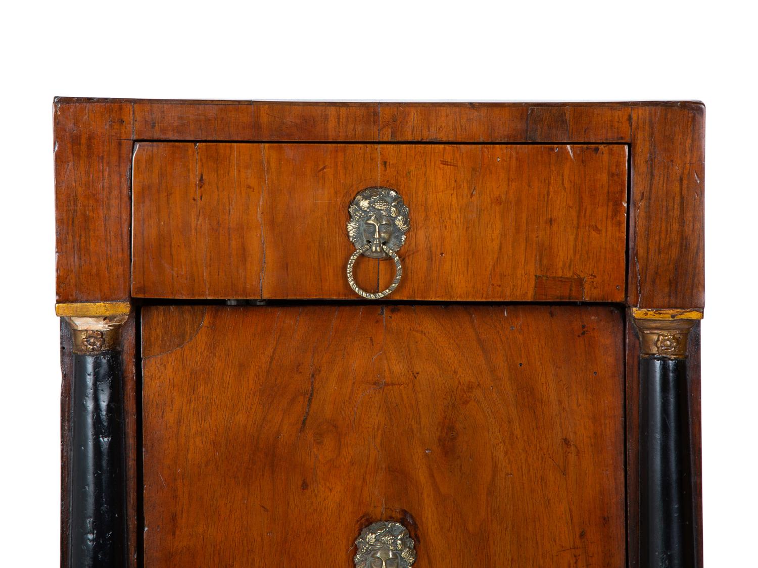 A Pair of Italian Part Ebonized Walnut Commodini — 19TH CENTURY