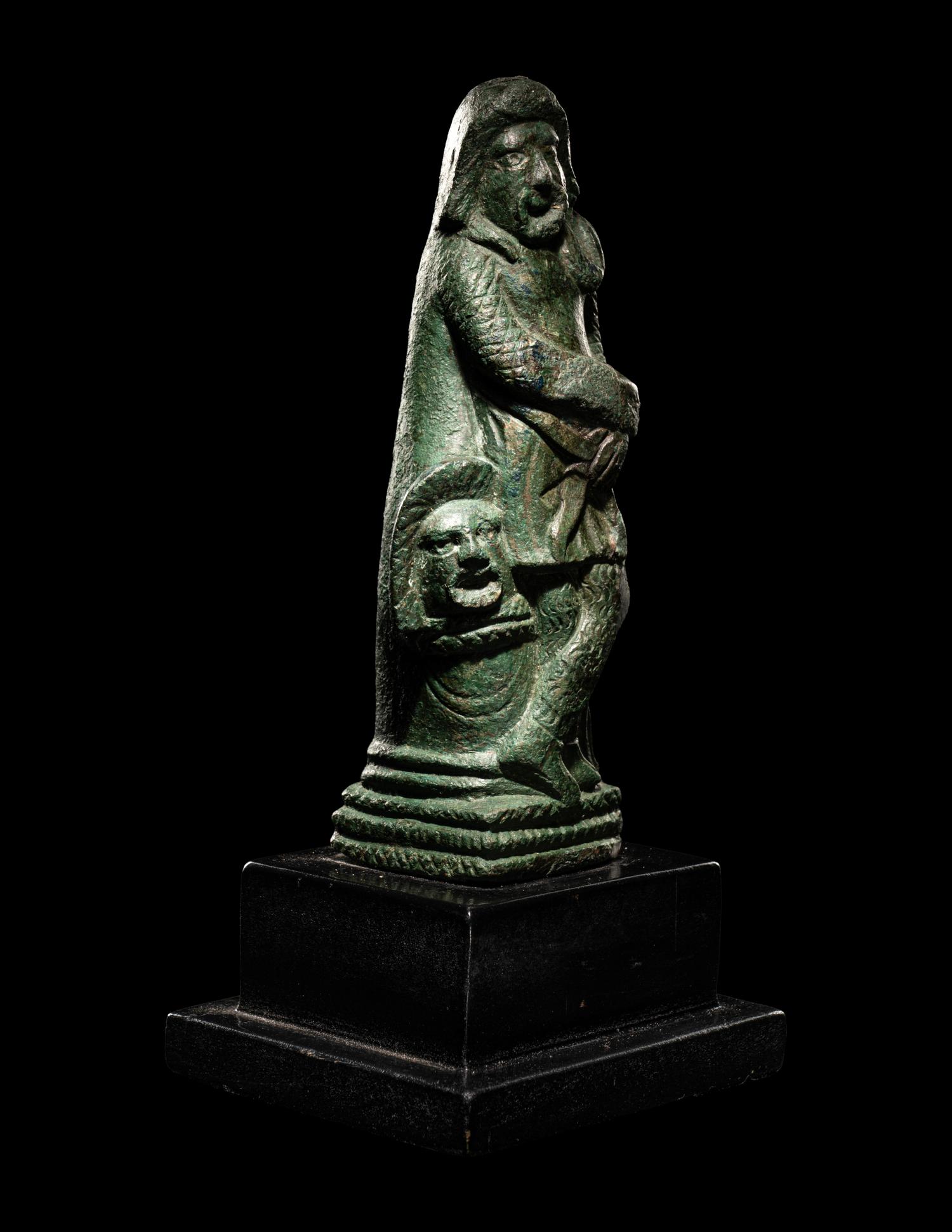 A Roman Bronze Figure of an Actor