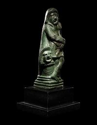A Roman Bronze Figure of an Actor