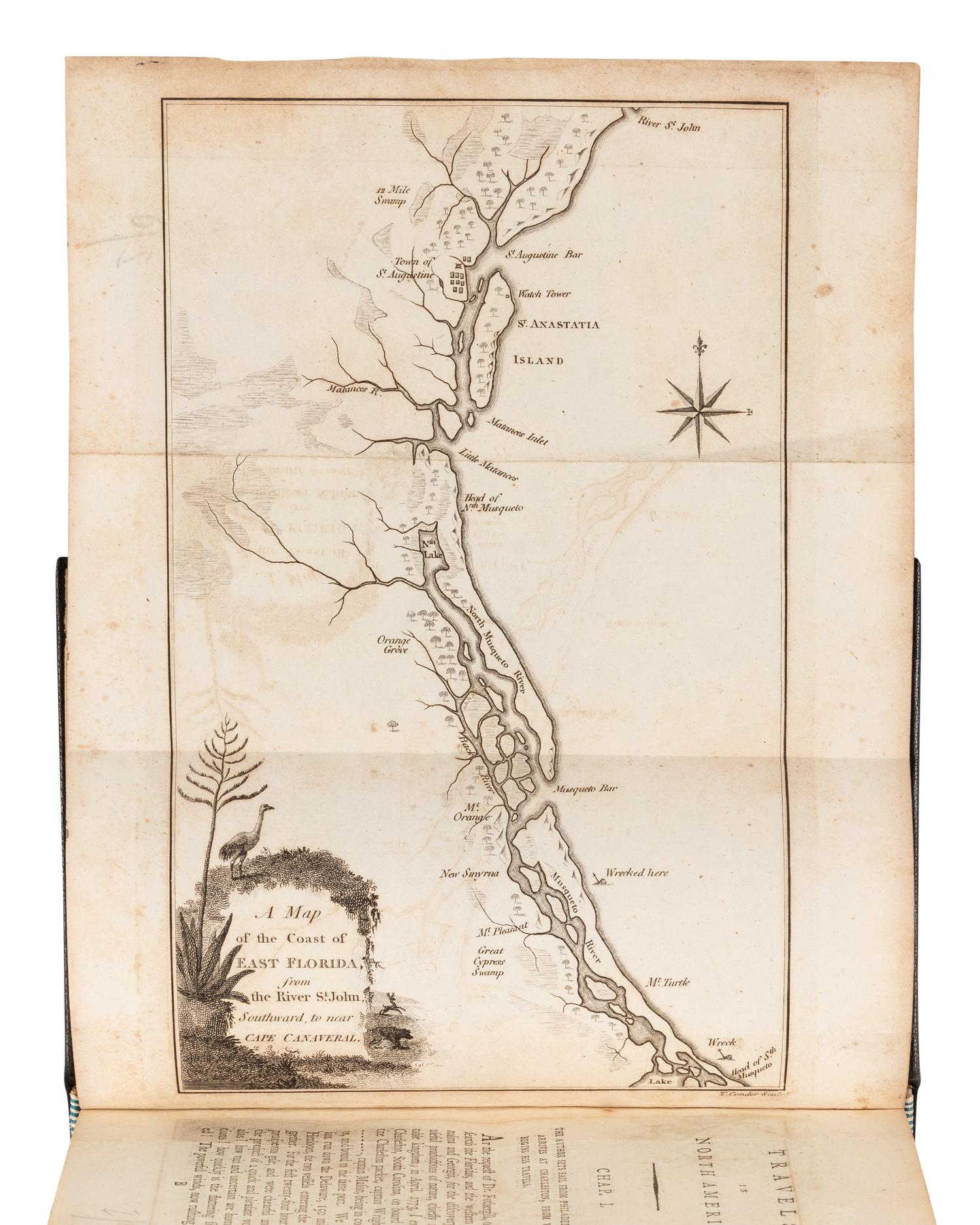 BARTRAM, William (1739-1823). Travels through North and South Carolina, Georgia, East and West Florida… London: J. Johnson, 1794.
