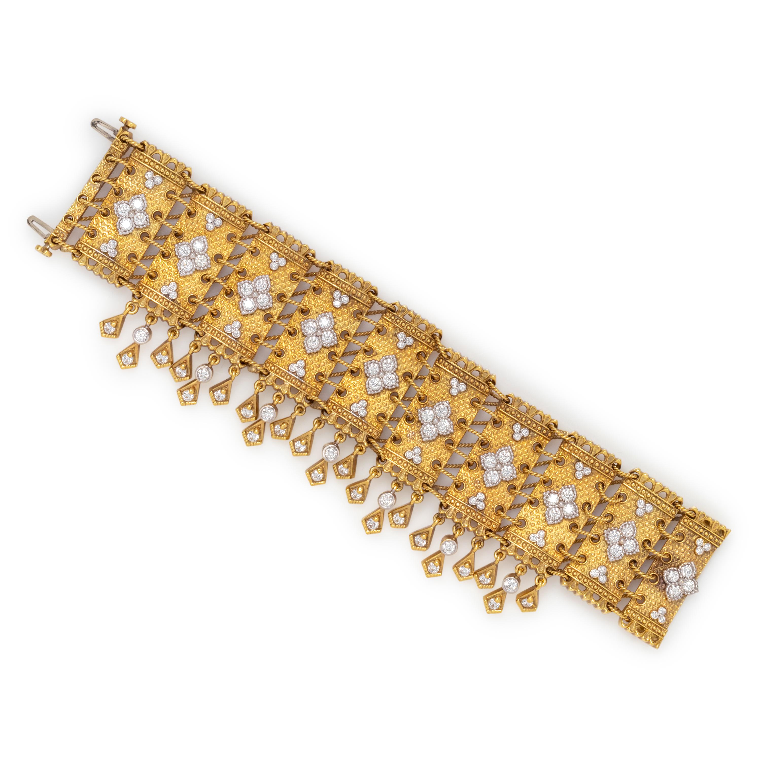 STAMBOLIAN, YELLOW GOLD AND DIAMOND BRACELET