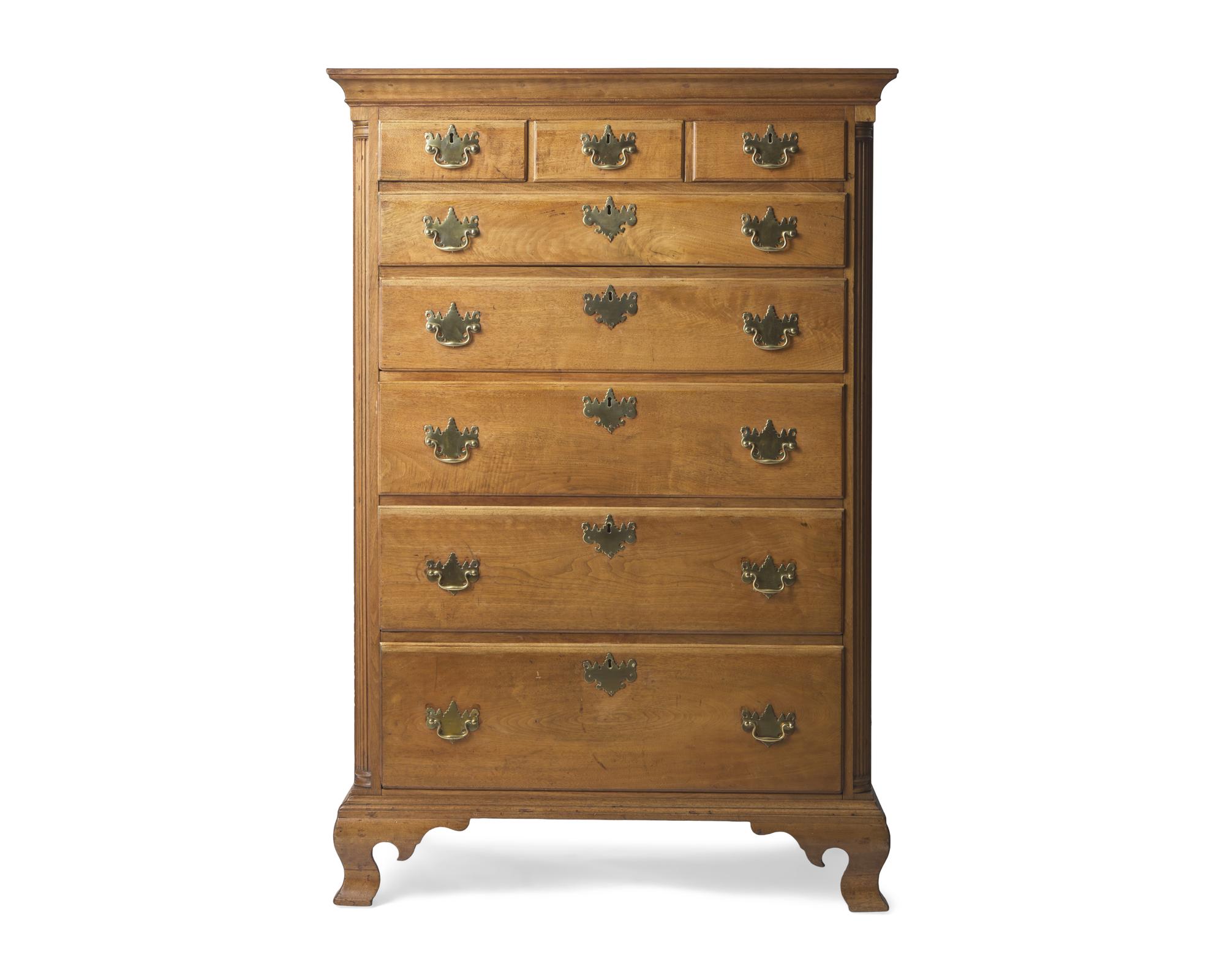 A Chippendale Walnut Tall Chest of Drawers, Southeastern Pennsylvania, Circa 1775