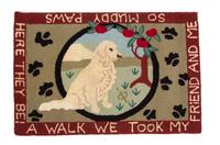Two American Hooked Rugs and a Needlework Rug — 20TH CENTURY