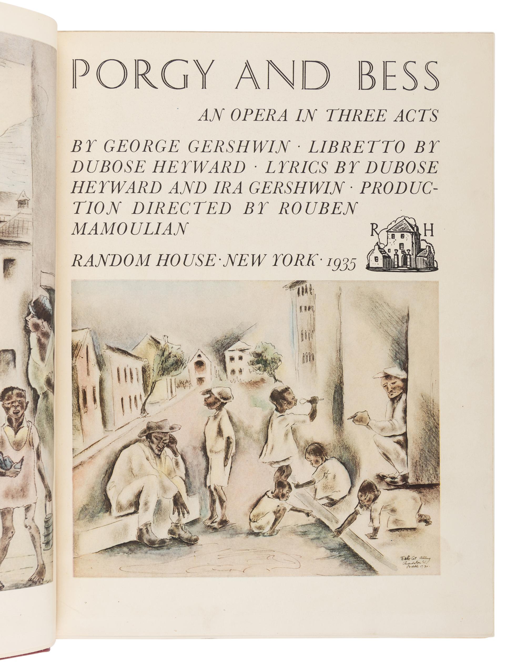 [MUSIC]. GERSHWIN, George (1898-1937). Porgy and Bess. An Opera in Three Acts. New York: Random House, 1935.