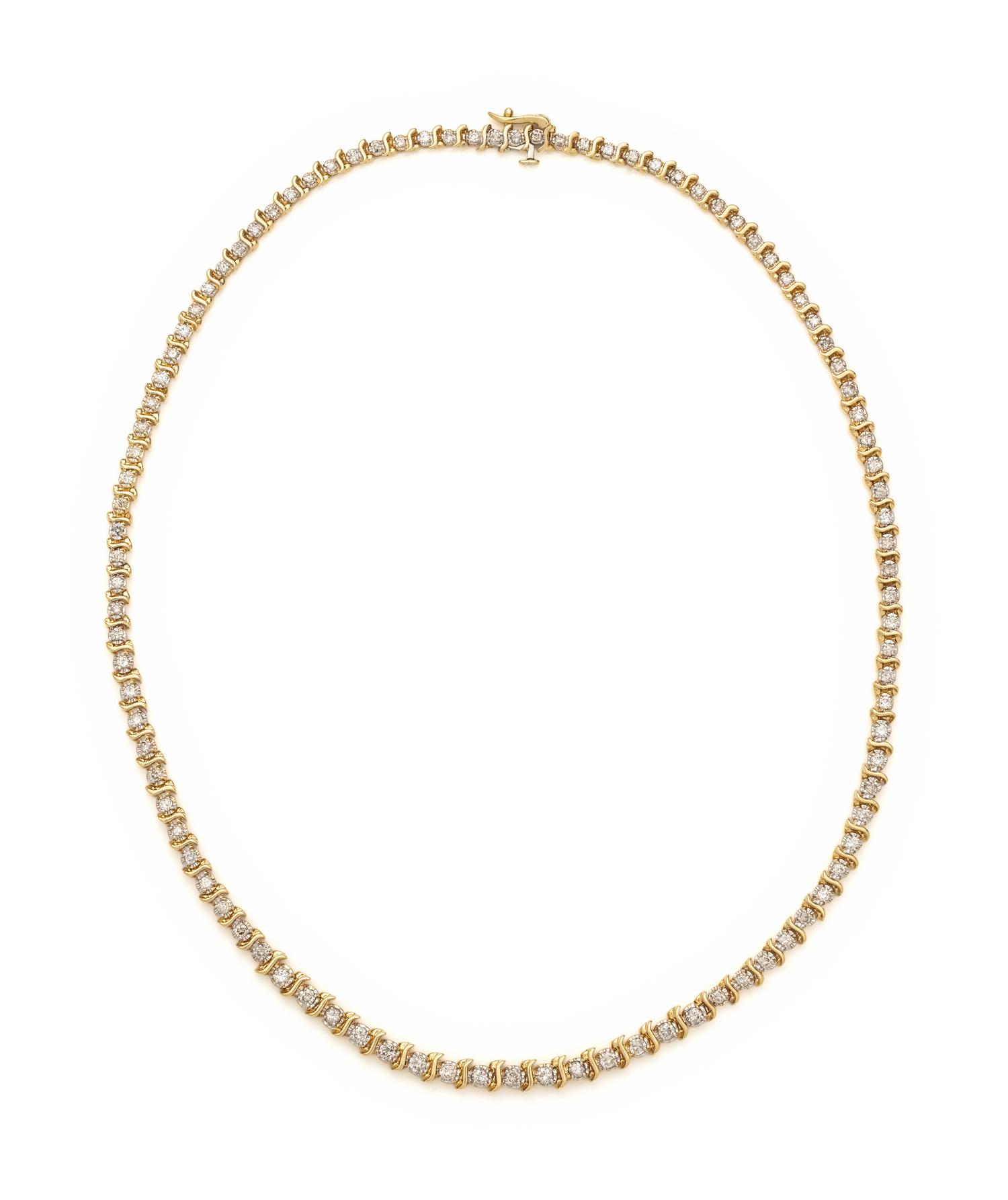 YELLOW GOLD AND DIAMOND NECKLACE