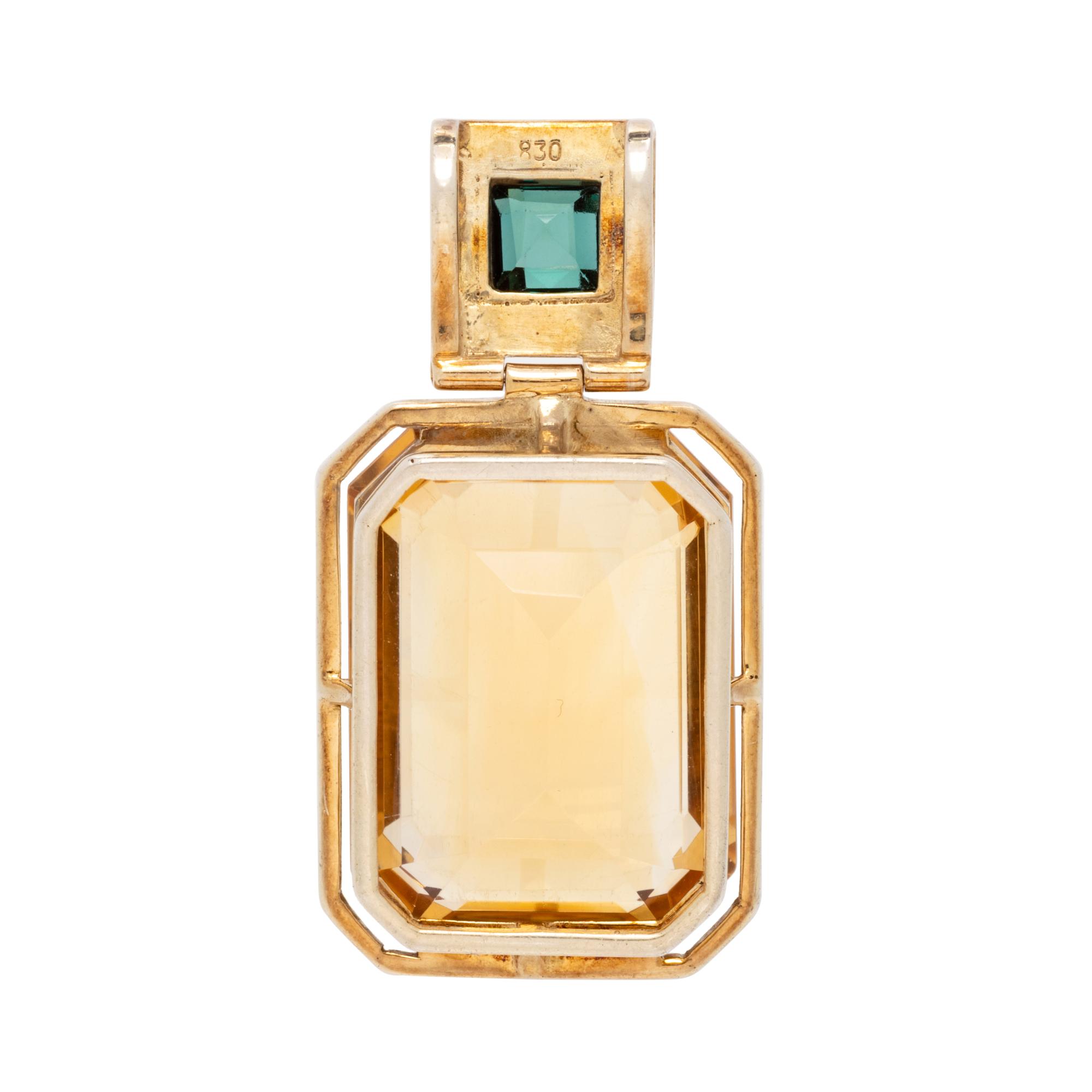 CITRINE AND SYNTHETIC SPINEL PENDANT