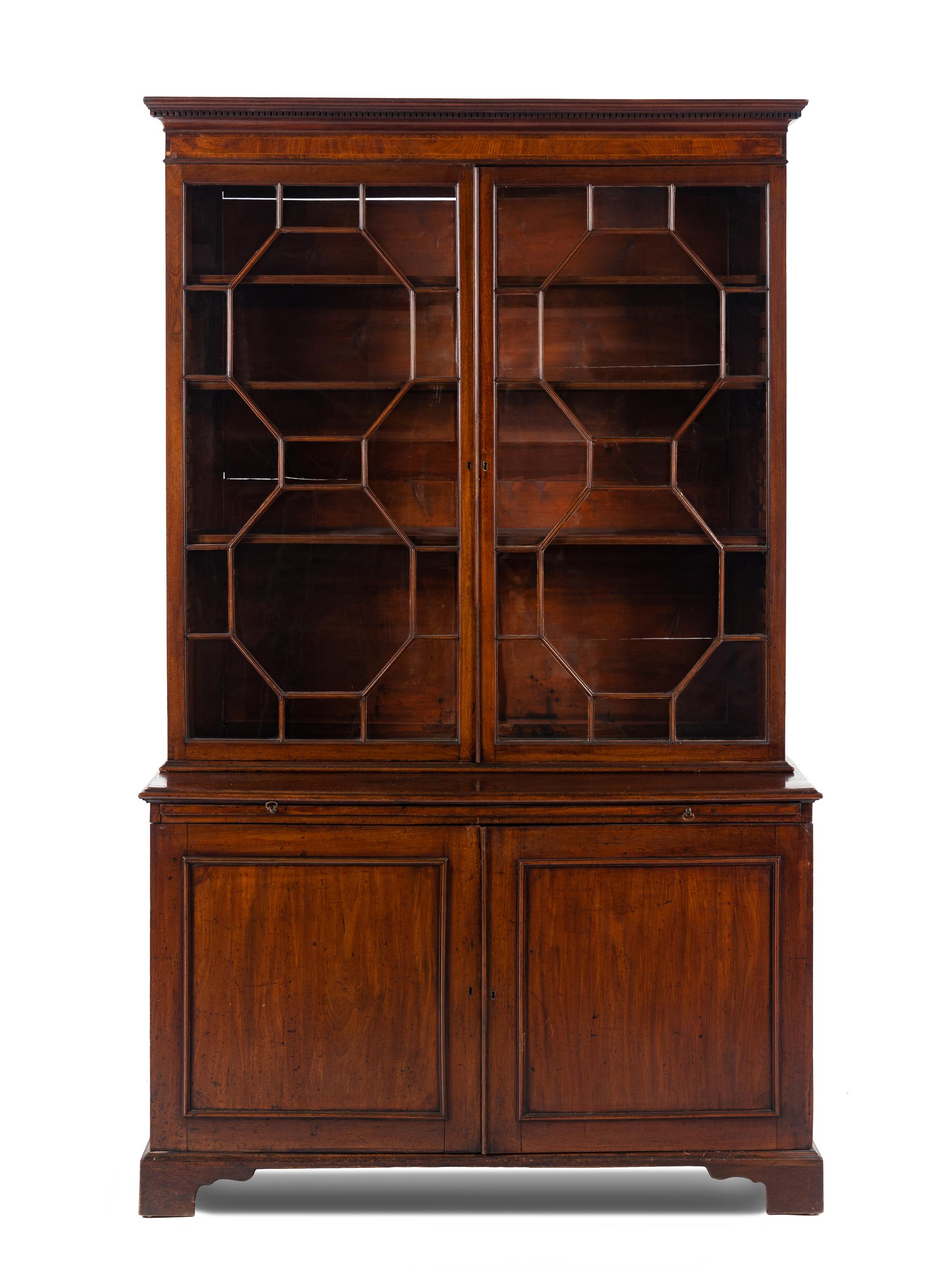 A George III Mahogany Step-Back Bookcase