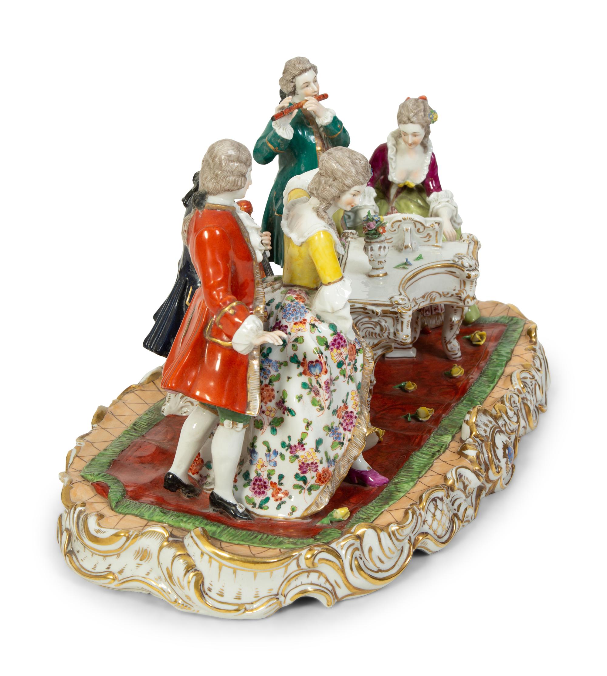 An Italian Capodimonte Polychrome and Gilt Painted Porcelain Figural Group — 19TH CENTURY