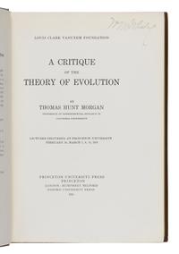 Morgan, Thomas Hunt (1866-1945). A group of 19 titles, many from the library of William Morton Wheeler, including: