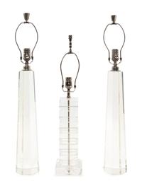 Three Lucite Lamps