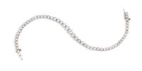 A Platinum and Diamond Graduated Line Bracelet, 9.70 dwts.