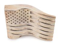 A Christofle Silver-Plate American Flag Paperweight