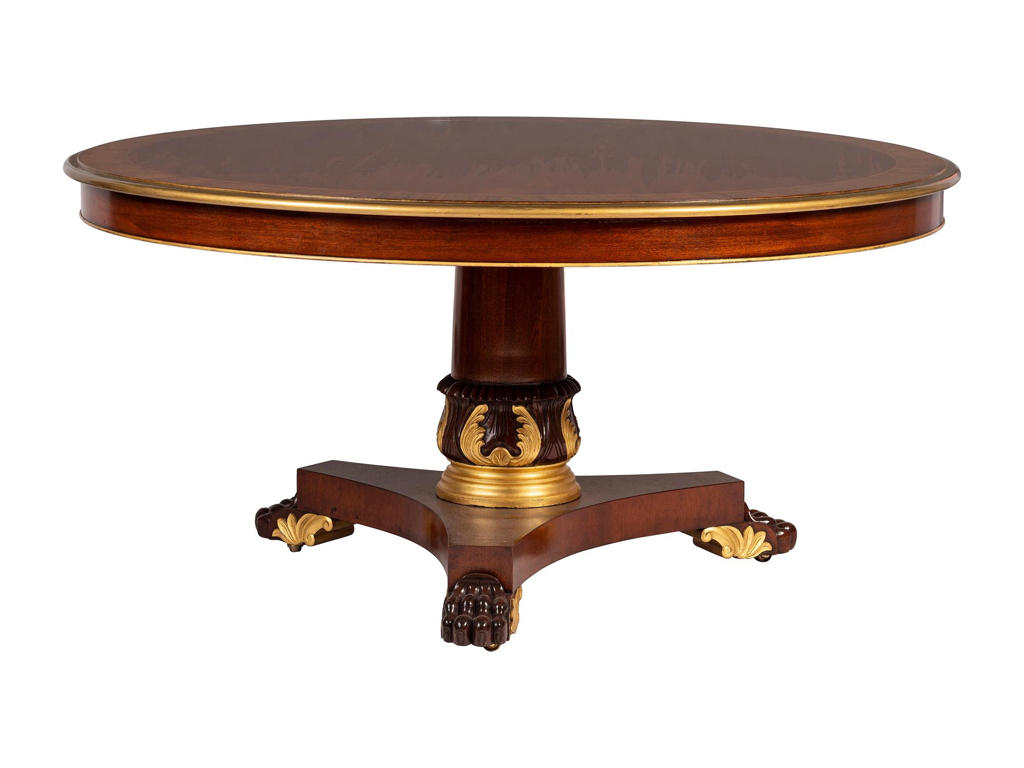 An Empire Style Parcel Gilt Center Table