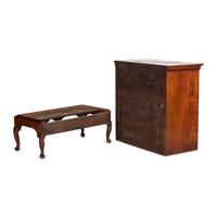 A Queen Anne Cherrywood Chest on Pad Foot Stand
