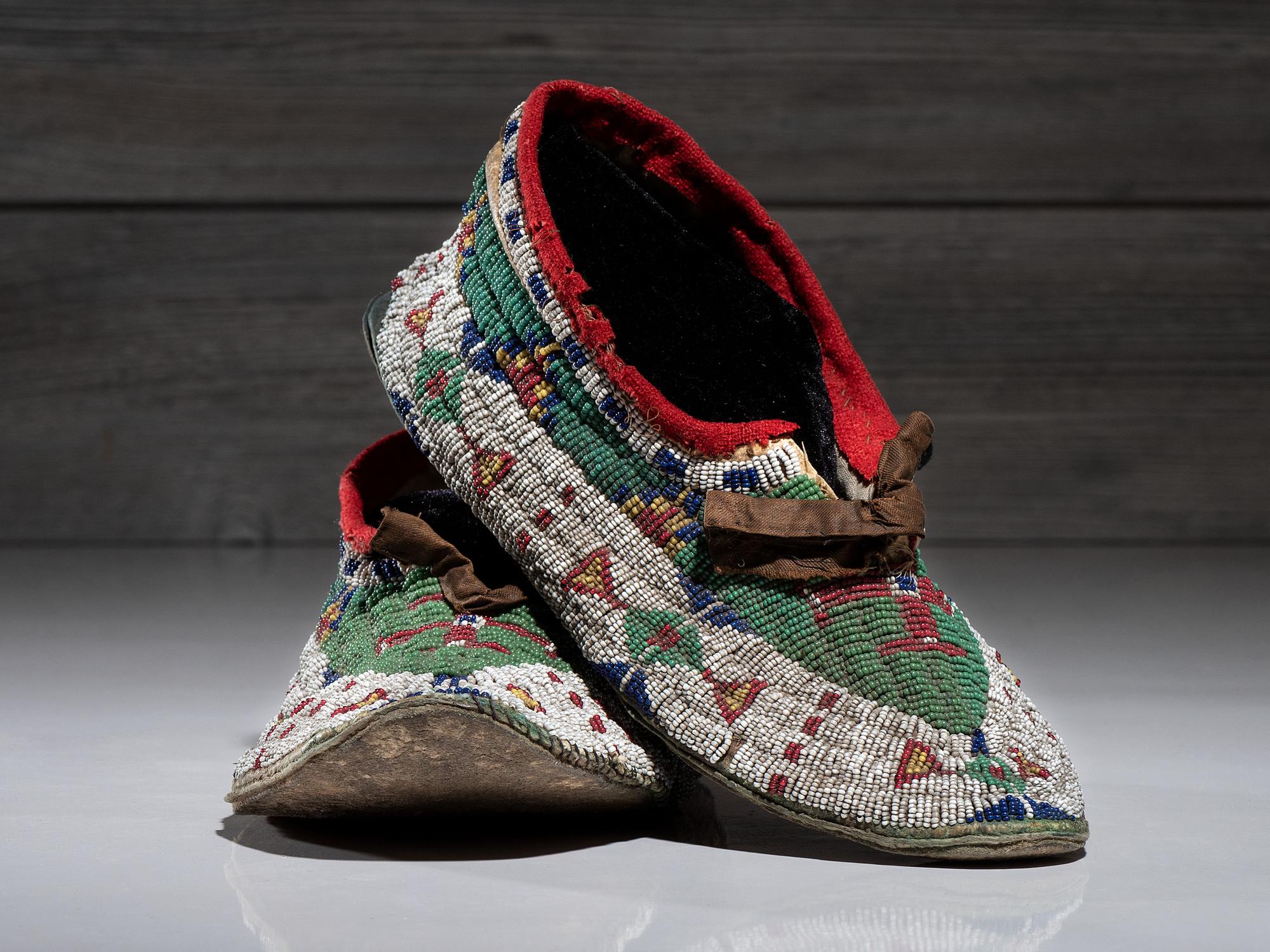 Sioux Beaded Hide Moccasins