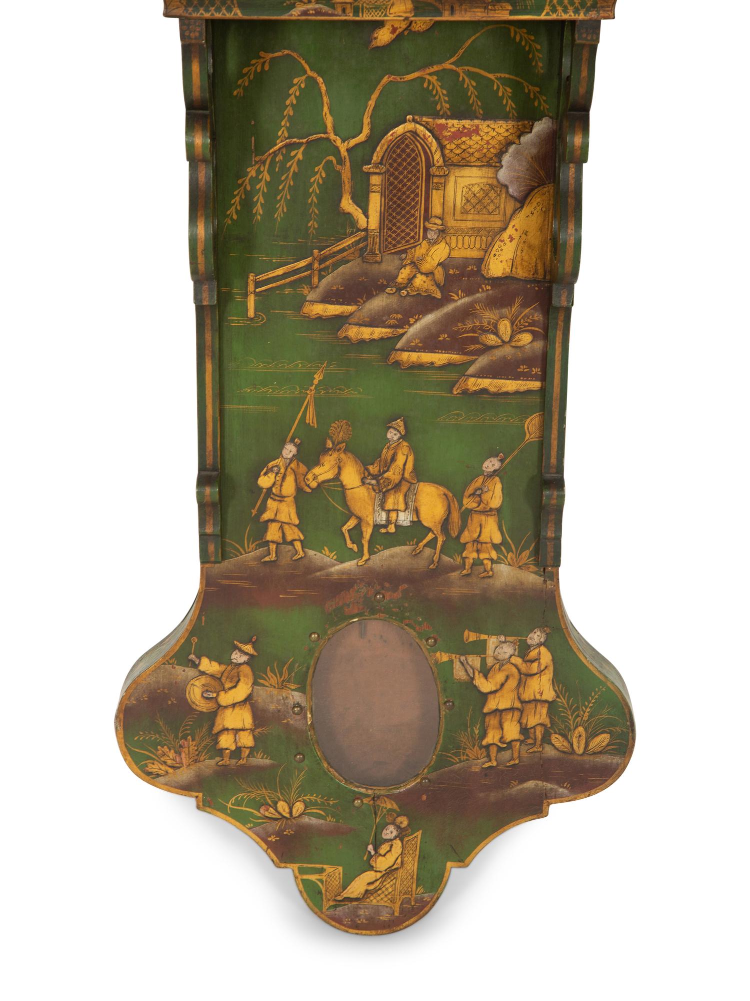 A Regency Green-Japanned Wall Clock