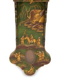 A Regency Green-Japanned Wall Clock