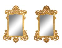 A Pair of Italian Baroque Style Giltwood Mirrors