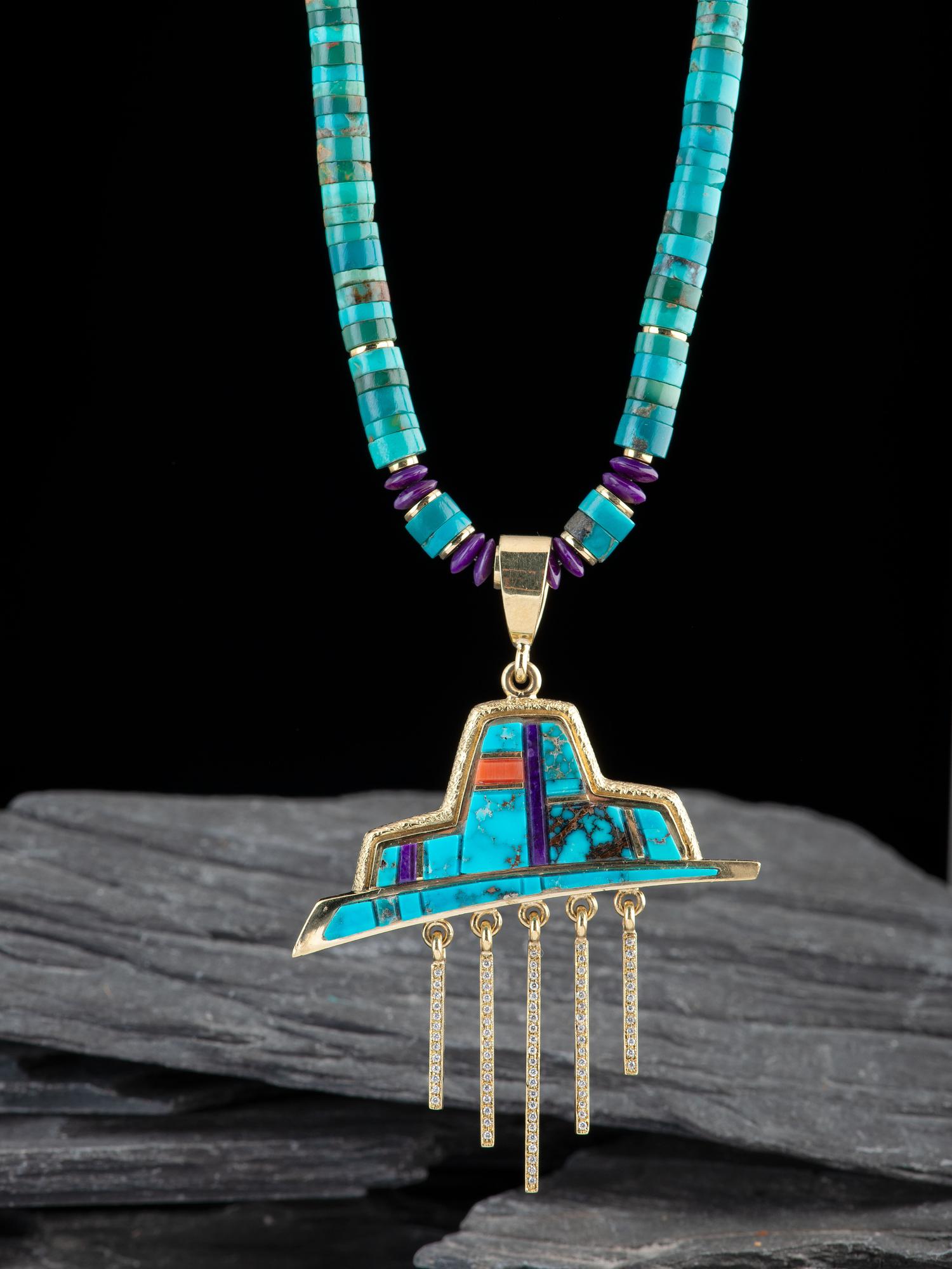 Inlaid 18K Gold Storm Cloud Necklace