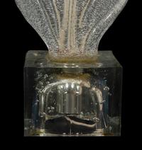 A Pair of Molded Glass Leaf-Form Single-Light Lamps
