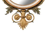 A George III Style Painted and Parcel-Gilt Oval Mirror