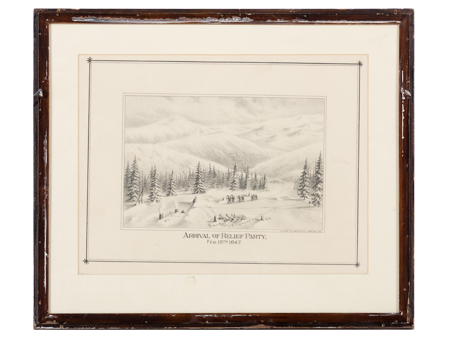 [WESTERN AMERICANA]. Camp at Donner Lake. Nov. 1846 and Arrival of Relief Party. Feb. 18th 1847.