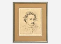 [Science, Medicine & Mathematics] [Einstein, Albert] Orlik, Emil: Inscribed Portrait of Albert Einstein