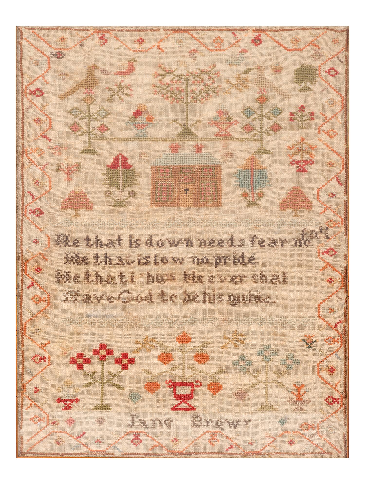 Seven Needlework Embroidered Schoolgirl's Samplers