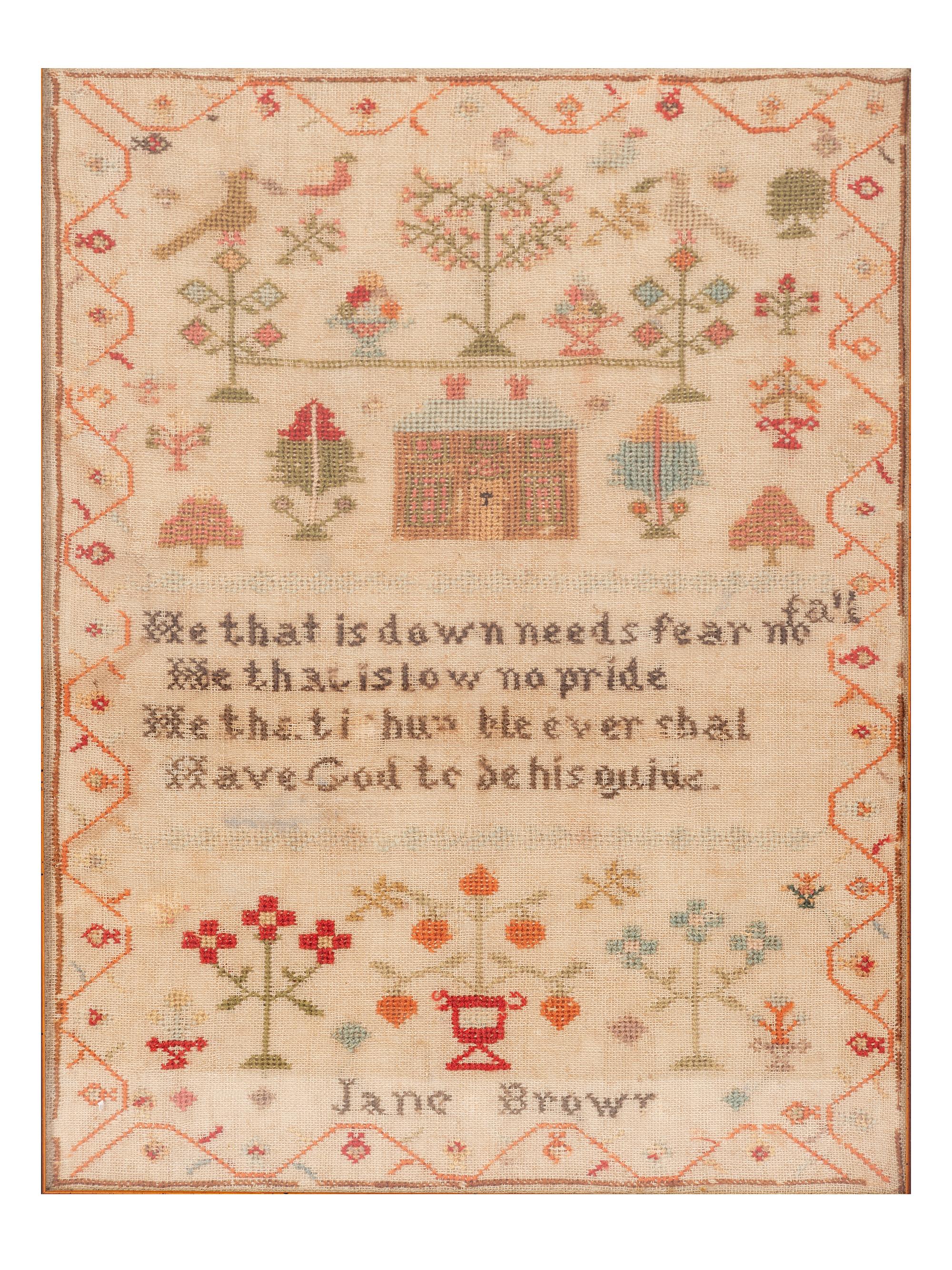 Seven Needlework Embroidered Schoolgirl's Samplers