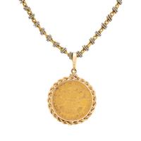 BICOLOR GOLD AND COIN PENDANT/NECKLACE