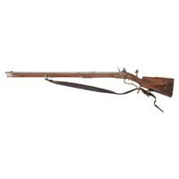 Contemporary Flintlock Jaeger Rifle with Carved and Fluted Stock