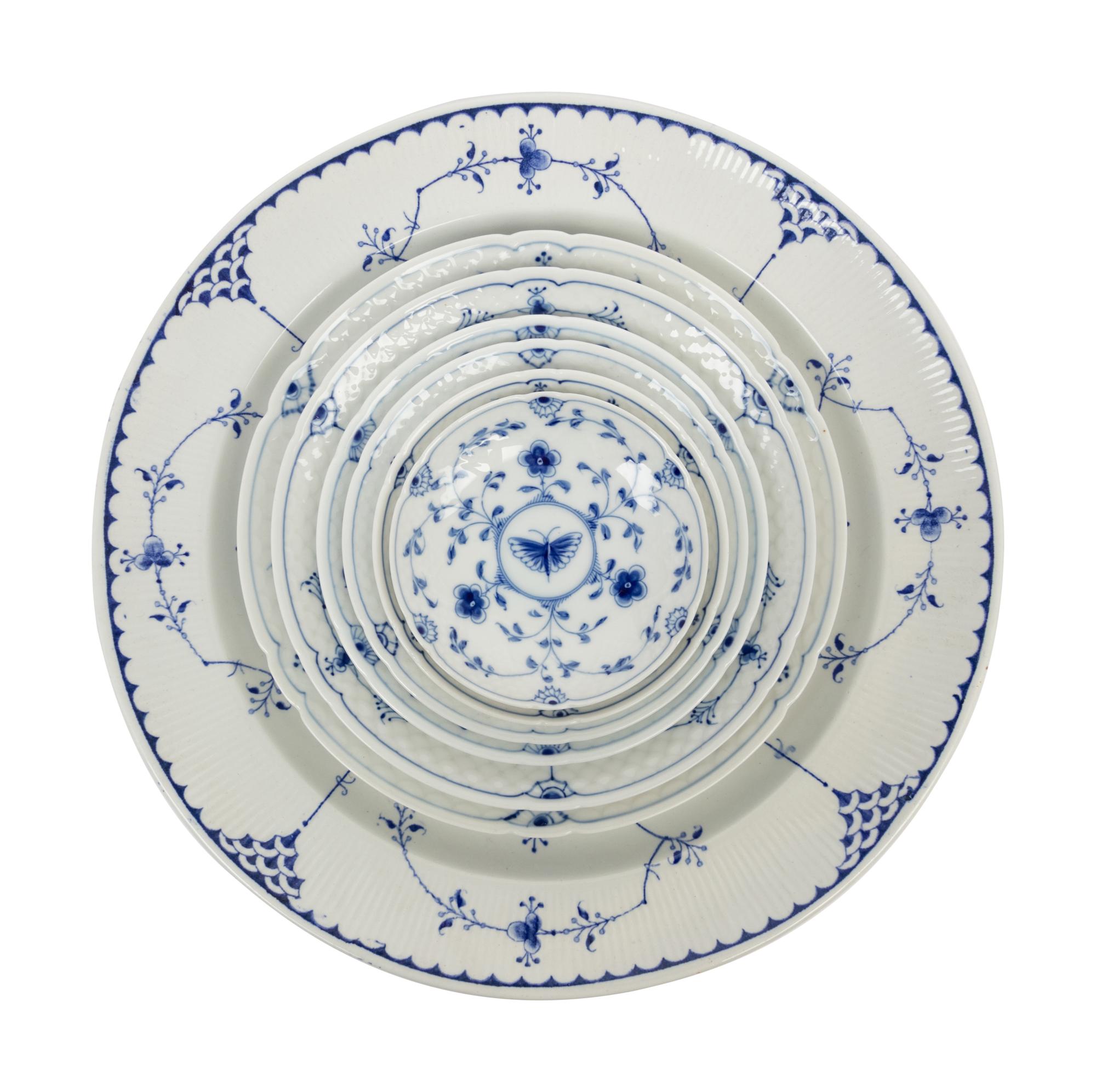 A Bing and Grondahl Blue Traditional Porcelain Dinner Service